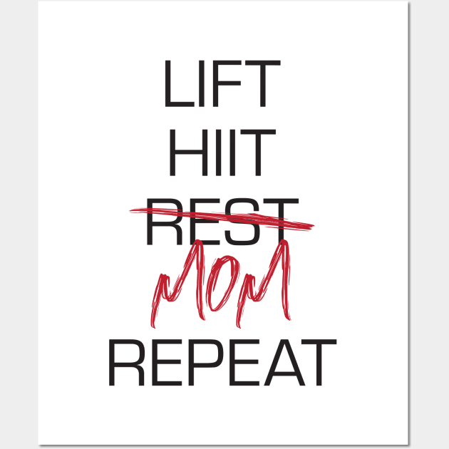 Workout Parent Repeat Wall Art by Bored Mama Design Co.